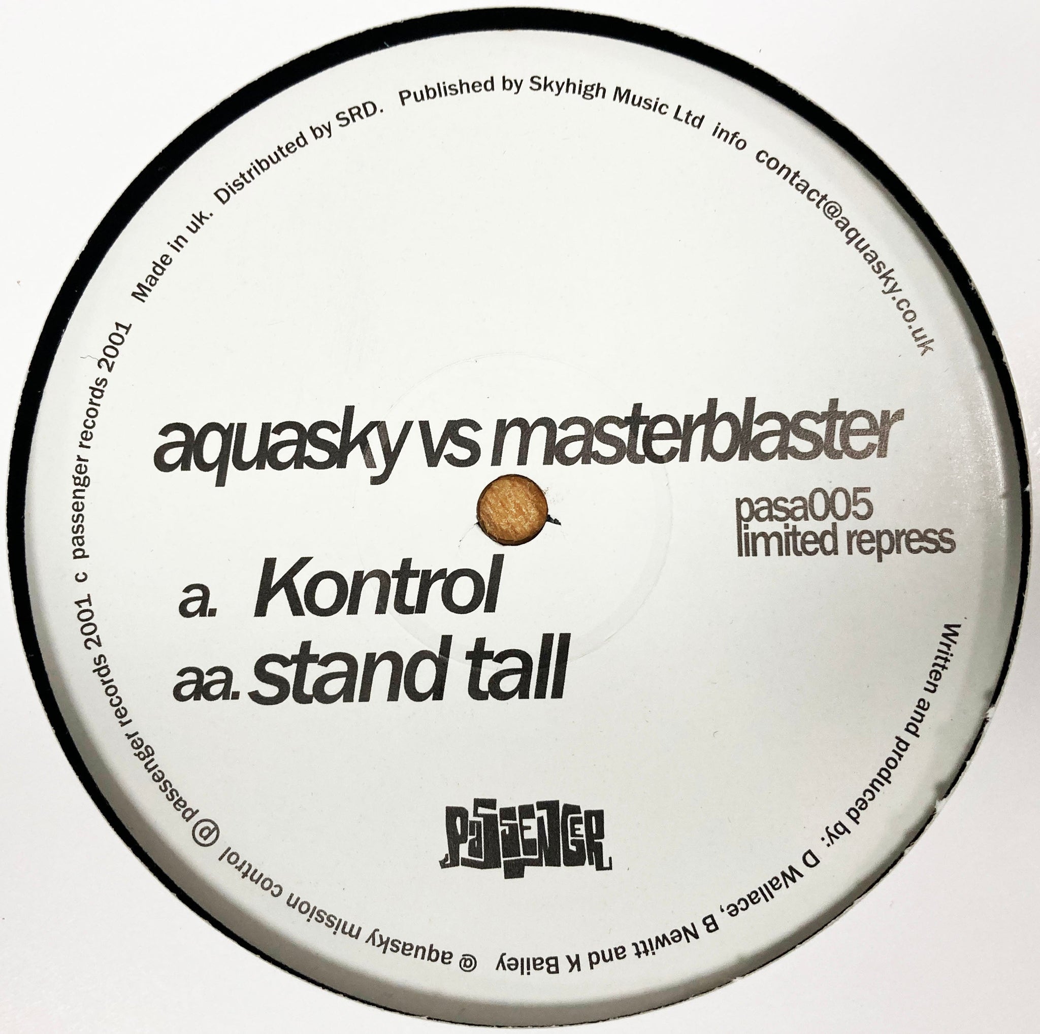 Defstar Records Aquasky vs. Masterblaster – Kontrol / Stand Tall - Passenger Records ...