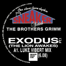 Load image into Gallery viewer, The BROTHERS GRIMM - Exodus (The Lion Awakes) Part 1 - INCLUDES ORIGINAL MIX + Luke Vibert - Sneaker Social Club  - 12" vinyl -  SNKR 0091
