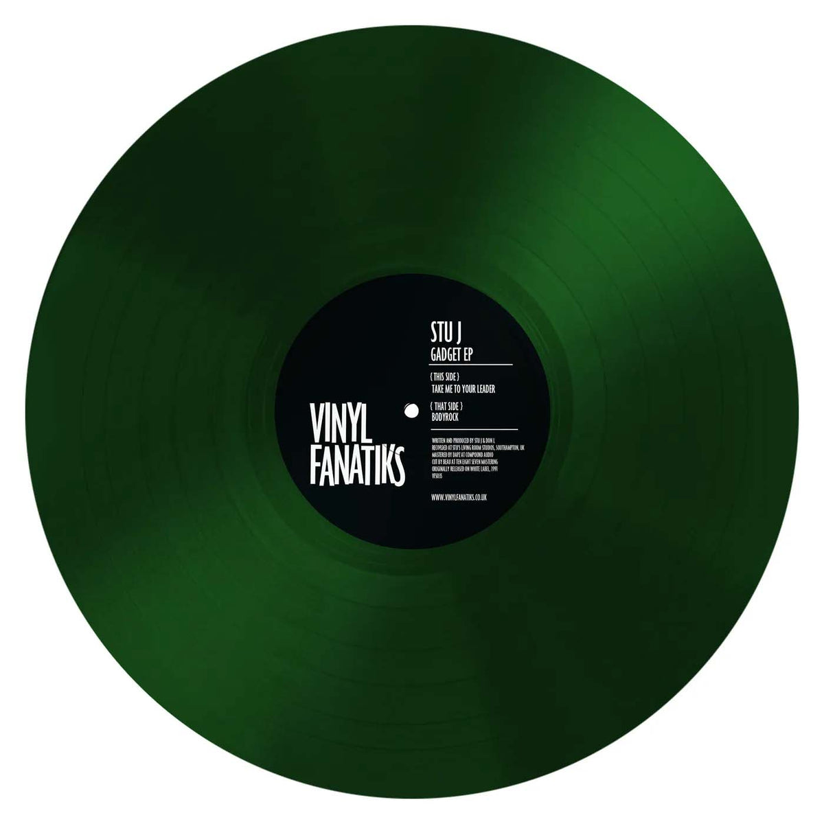 Stu J - Take Me To Your Leader / Bodyrock - Vinyl Fanatiks - VFS035 - 12" Smoked Green Vinyl - Vinyl -  Very Good Plus (VG+)