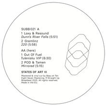 Load image into Gallery viewer, Loxy, Resound, Gremlinz and others - States Of Art III -  Straight Up Break Beat - SUBB021 - 12&quot; Black Vinyl