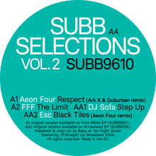 Load image into Gallery viewer, Various Artists - Straight Up Breakbeat - Subb Selections Volume. 2 EP - SUBB9610 - 12&quot; Black Vinyl