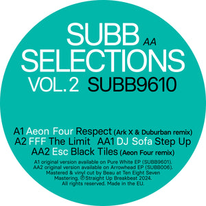 Various Artists - Straight Up Breakbeat - Subb Selections Volume. 2 EP - SUBB9610 - 12" Black Vinyl