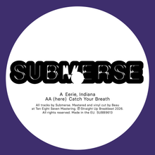Load image into Gallery viewer, Submerse - Eerie, Indiana / Catch Your Breath - Straight Up Breakbeat Records - SUBB9613 - 12" Purple Vinyl