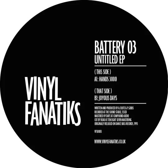 Battery 03 - Untitled EP -  Hands 3000 - Vinyl Fanatiks – VFS083 - 12