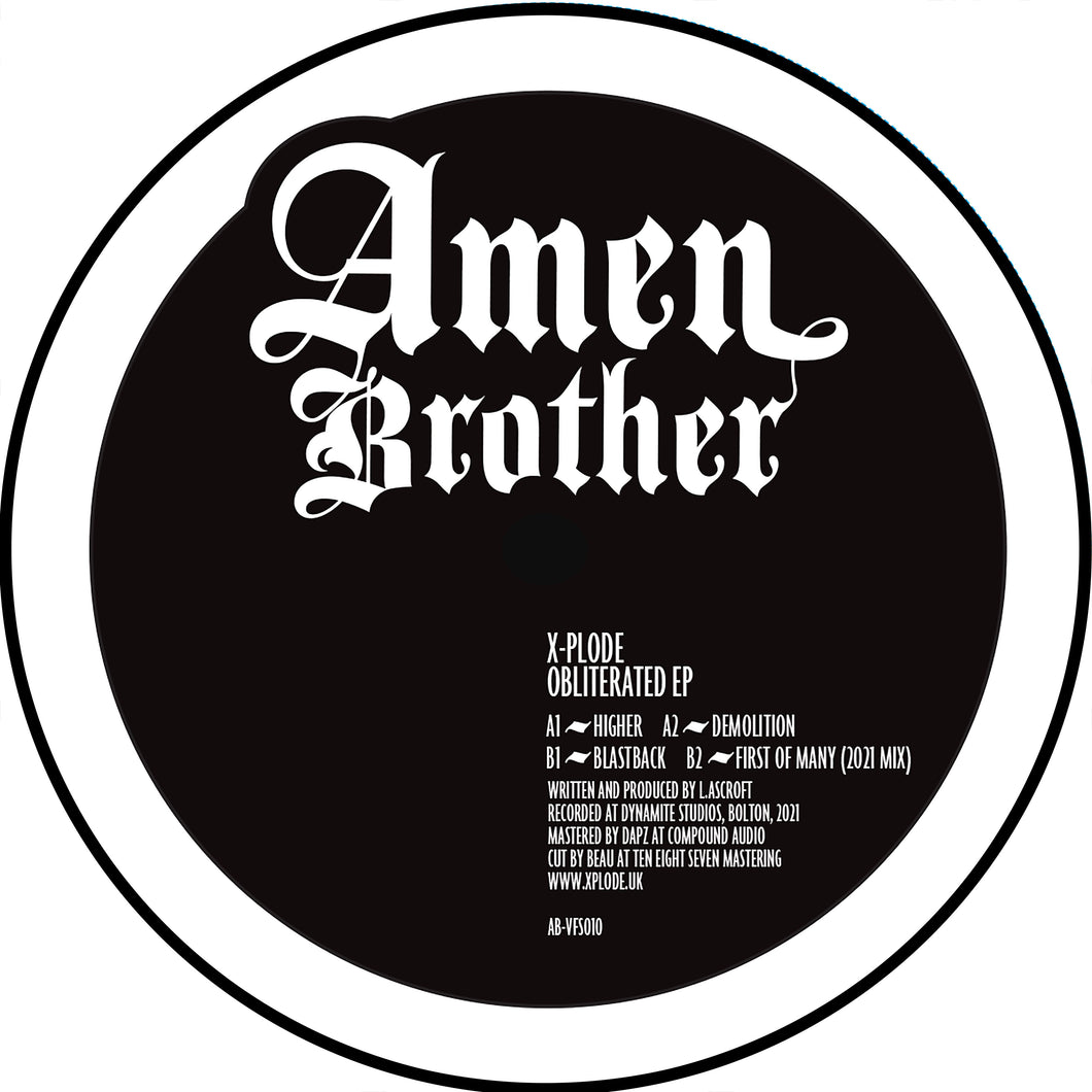 X-Plode ‎– Obliterated EP – AB-VFS010 - Amen Brother - 12