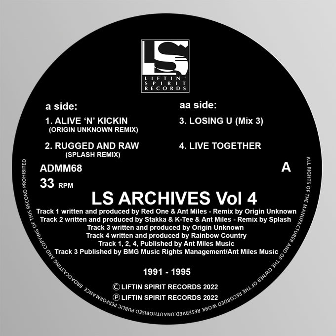 Liftin Spirits - Archives Vol.4 - Red One/Stakka/K-Tee/Origin Unknown/Rainbow Countrys  - ADMM68 - 12