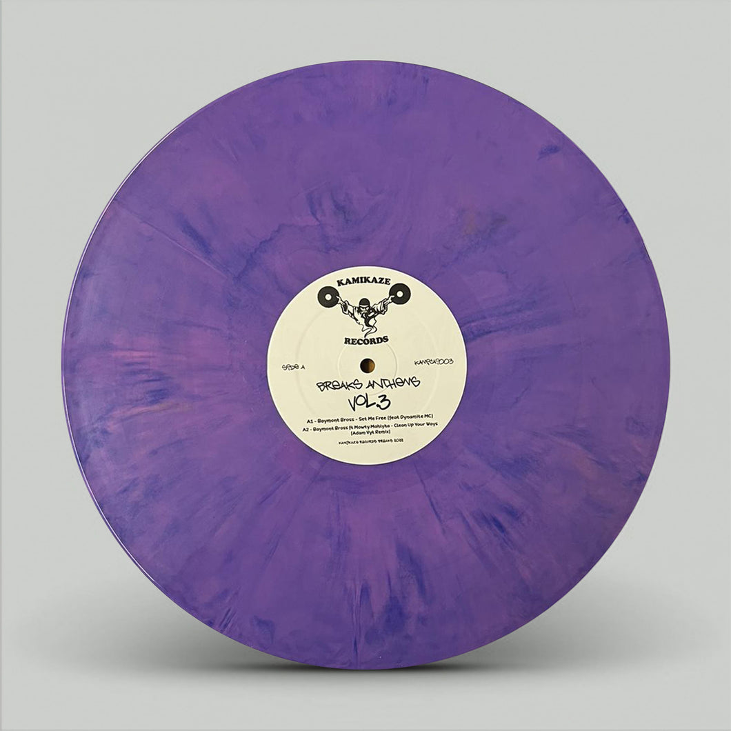 Baymont Bros/Dynamite MC/Sekret Chadow/Dj Pare - Breaks Anthems Vol.3 - Kamikaze Records - Limited Edition 12″ PURPLE MARBLED VINYL - KAMIKAI003 - Breaks