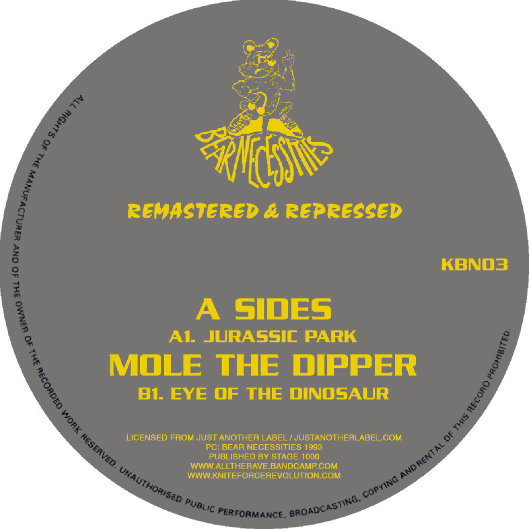 Mole The Dipper  ‘Jurassic Park Remasters EP’ KBN03 Kniteforce/ Bear Necessities Records
