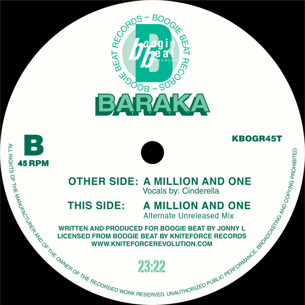 Baraka - A Million And One EP  - Boogie Beat/Kniteforce - KBOGR45T - 12
