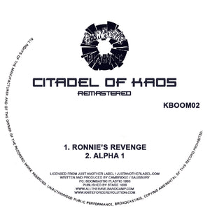 Boombastic Plastic - KBOOM02 - Citadel Of Kaos - Ronnies Revenge / Alpha 1 -12" Vinyl - repress
