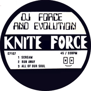 KF107 - Dj Force & The Evolution - Scream EP - Kniteforce Records - Blue Vinyl