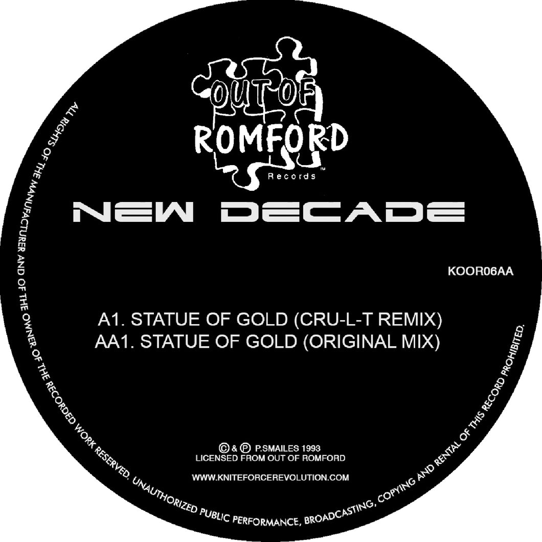 New Decade - Statue of Gold EP  - Out Of Romford - KOOR06 - 12