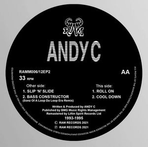 Ram Records - Andy C - 'Slip ‘N’ Slide / Roll On' (1993-1995) - 12" Vinyl Repress - RAMM006/12EP2