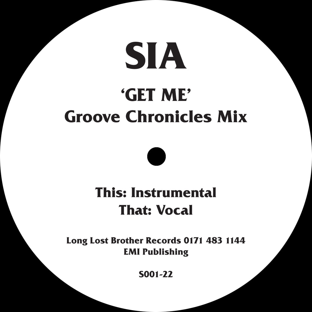 S.I.A - Get Me (Groove Chronicles Remix) - Long Lost Brother Recs - BASS/GARAGE -12