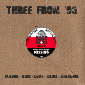 Missing & Lavery ‘Jimmy/Lavery’s 93 Remix’ 10” – SSR005 - Sub System Recordings 10" Vinyl