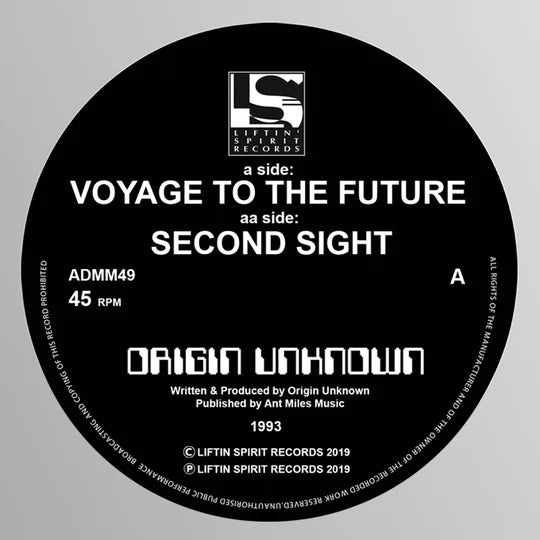 Origin Unknown - Voyage to the Future / Second Sight -Liftin Spirit Records - ADMM49