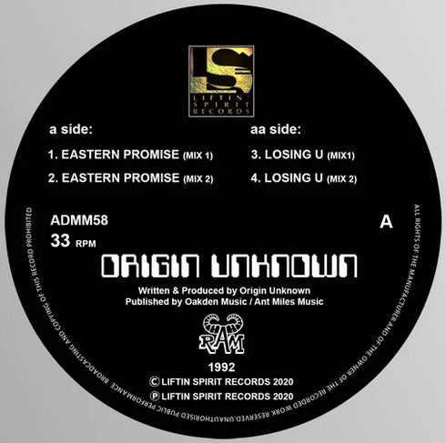 Origin Unknown - Eastern Promise E.P  -Liftin Spirit Records - ADMM58