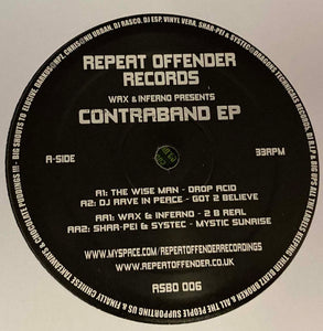 Repeat Offender Records -  Contraband E.P.  - Inferno & Wax/Wiseman/Rave In Peace - ASBO006 - 12" vinyl