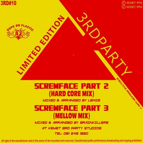 Brainkillers - Screw Face Remixes (pt2+3) 3rd Party/Kemet - KM3RD010 - 12