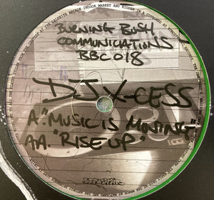 DJ X-cess - Music is Moving - Rise Up - Burning Bush 018 -  Ltd Green Vinyl 12"