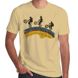Sillouette BMX Wheel Riders distressed print T-Shirt 100% Cotton