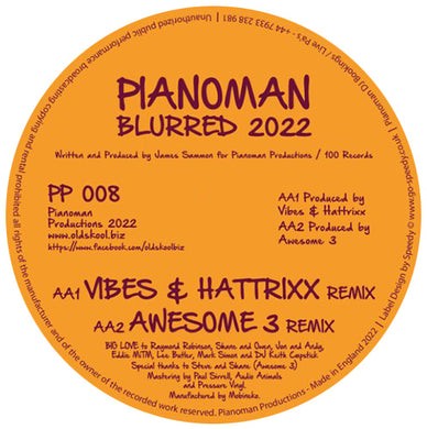 Pianoman - Blurred - Remixes inc. Vibes & Hattrixx / Awesome 3 / 7th Heaven-  - 12