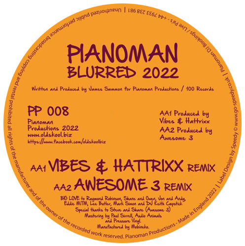 Pianoman - Blurred - Remixes inc. Vibes & Hattrixx / Awesome 3 / 7th Heaven-  - 12