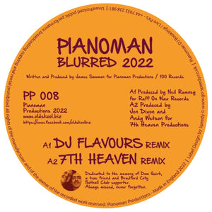 Pianoman - Blurred - Remixes inc. Vibes & Hattrixx / Awesome 3 / 7th Heaven-  - 12" Vinyl ltd - PP08