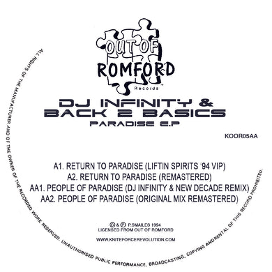 Dj Infinity & Back 2 Basics - Paradise EP - Out Of Romford - KOOR05 - 12