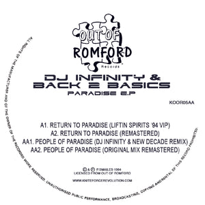 Dj Infinity & Back 2 Basics - Paradise EP - Out Of Romford - KOOR05 - 12" Vinyl