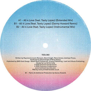 Mark Knight & Rene Amesz - All 4 Love (feat. Tasty Lopez) -  TOOL960  - TOOLROOM RECORDS - 12" Vinyl