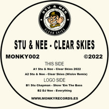 Load image into Gallery viewer, Stu &amp; Nee - Clear Skies (Stu Chapman &amp; Dj Nee) - Monky Records - MONKY002