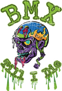 BMX Till I Die Rad Air Skull distressed print T-Shirt 100% Cotton