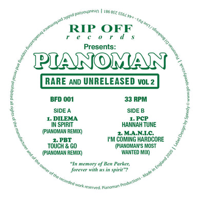 Pianoman - Rare & Unreleased vol2. - M.A.N.I.C. I'm Coming Hardcore '96 Remix  - 12