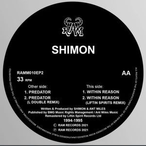 Shimon - The Predator / Within Reason - 12" Vinyl Repress - RAMM010EP2