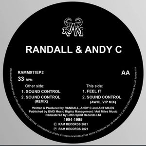 Ram Records - Randall & Andy C 'Sound Control / Feel it' (1994/95) - 12" Vinyl Repress - RAMM011EP2