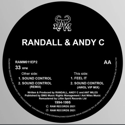 Ram Records - Randall & Andy C 'Sound Control / Feel it' (1994/95) - 12
