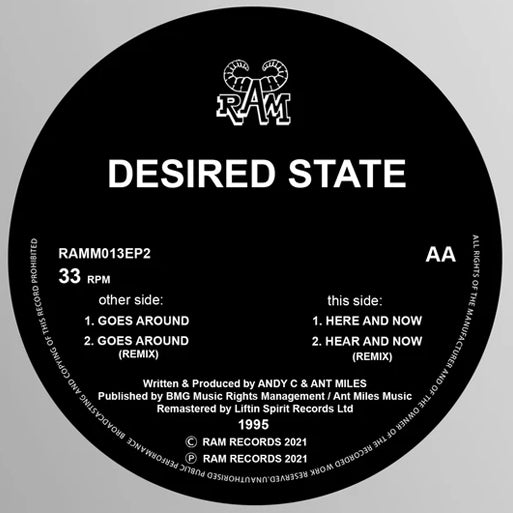 Ram Records - Desired State -Goes Around / Here and Now - 12