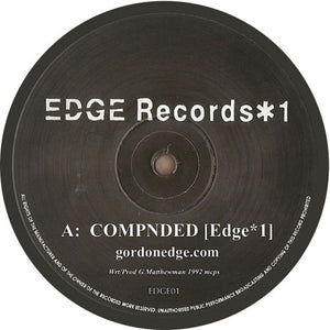 EDGE 1 -  Gordon Edge - Compnded - EDGE RECORDS LTD -12" vinyl repress