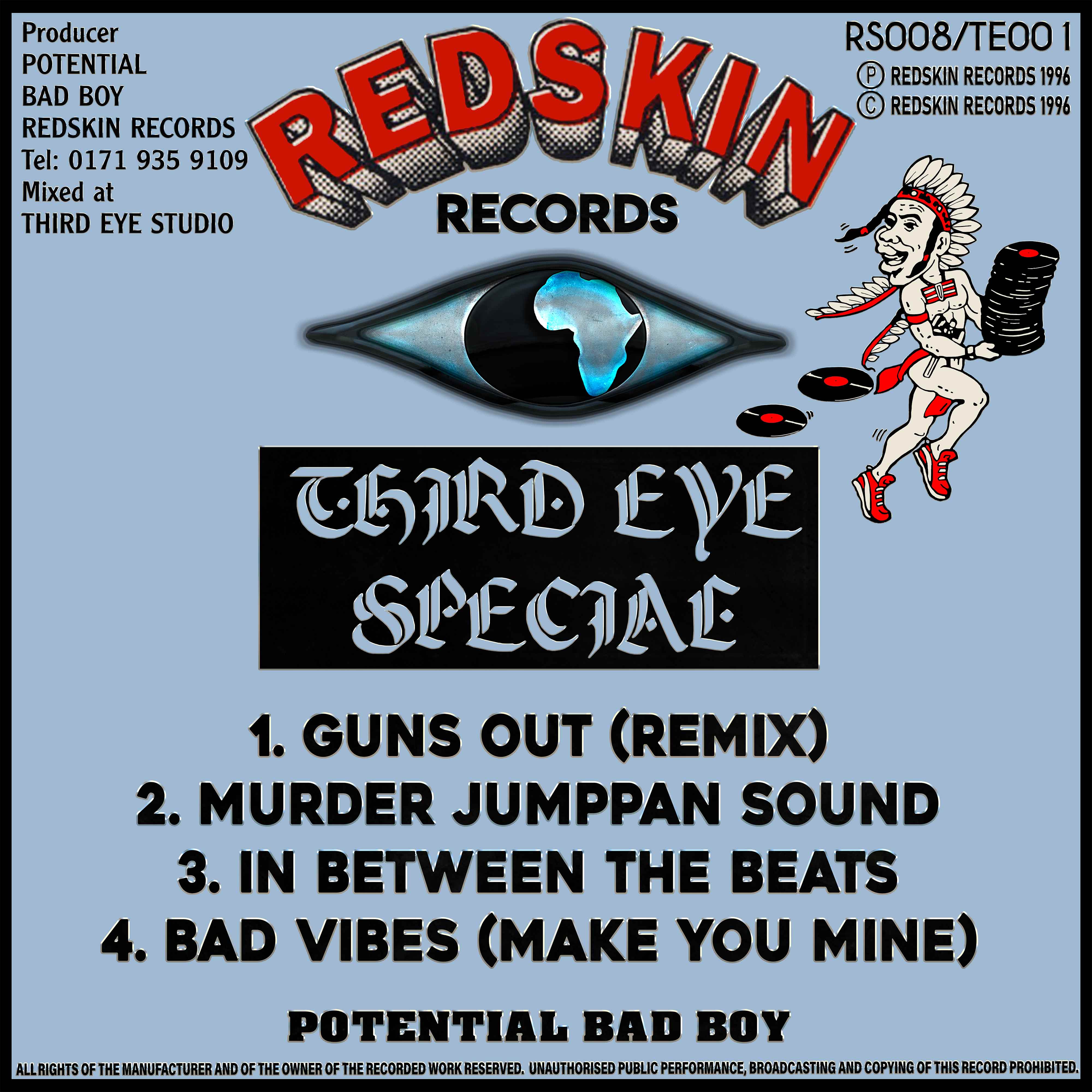 Potential Bad Boy & Bad Vibes - Third Eye Special - Guns Out (Remix) -  Redskin Records - RS008- 12