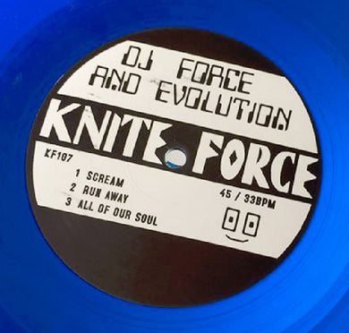 KF107 - Dj Force & The Evolution - Scream EP - Kniteforce Records - Blue Vinyl